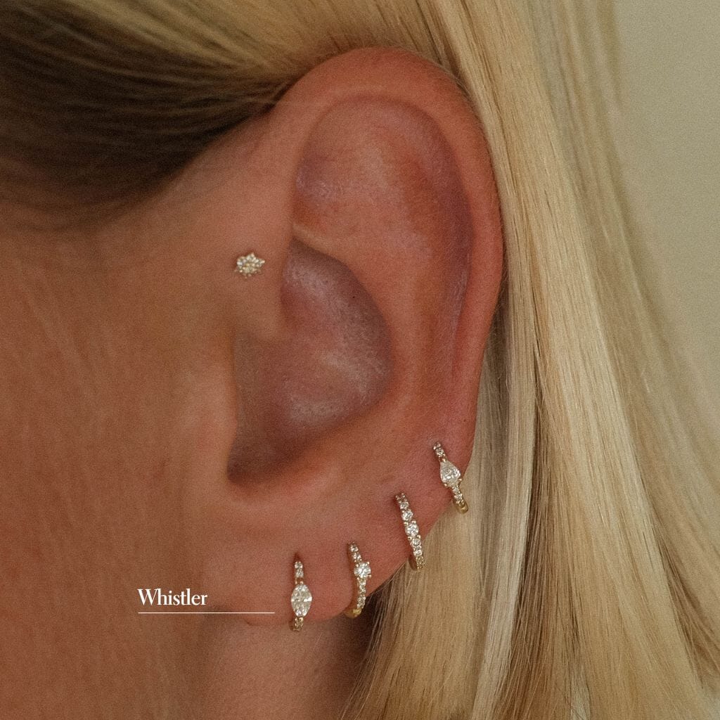 Whistler huggie piercing