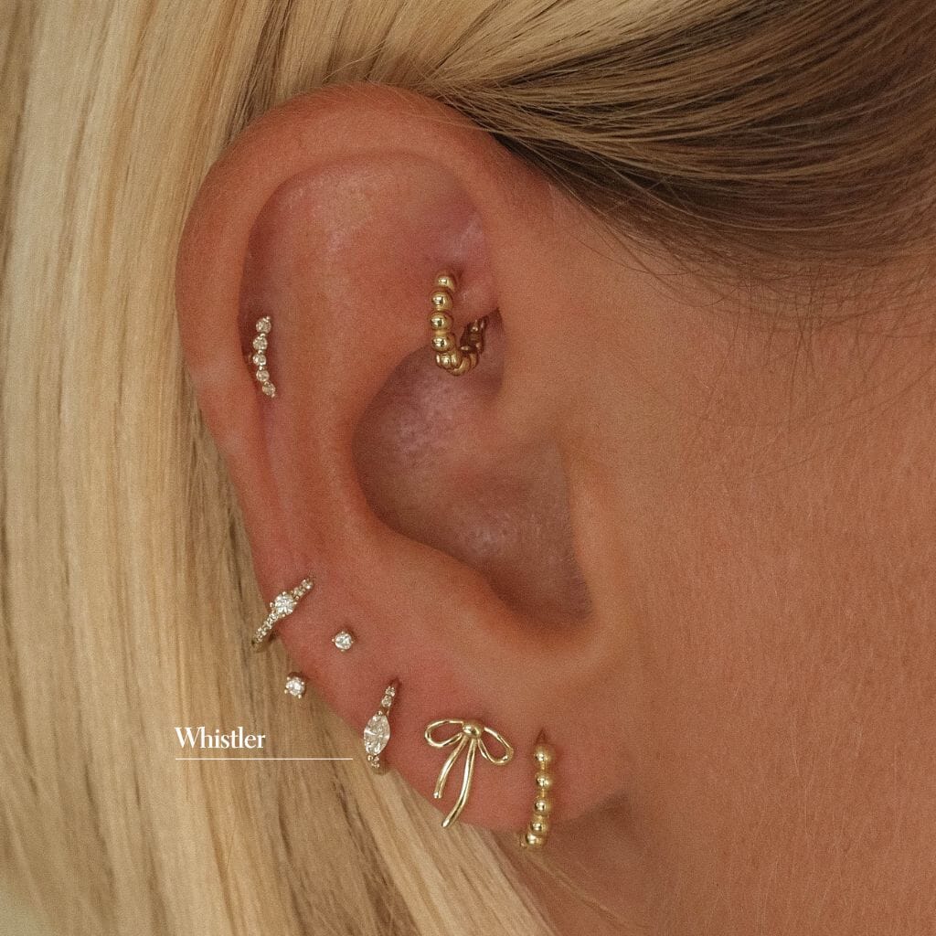 Whistler huggie piercing